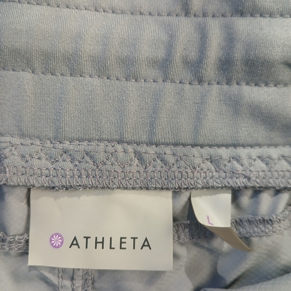 Athleta Short Mesh Racer Run Short Size Large Grey Tie Waist Featherweight Large - Picture 9 of 11
